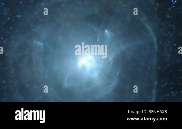 Abstract blue glowing cosmic burst with light particles Stock Video ...