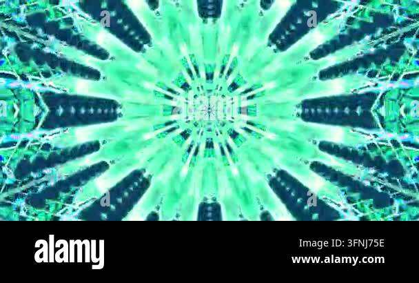 Highly Detailed Pattern The abstract core expands into a highly detailed starburst that fills ...