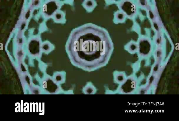 Highly Detailed Pattern The abstract core expands into a highly detailed starburst that fills ...