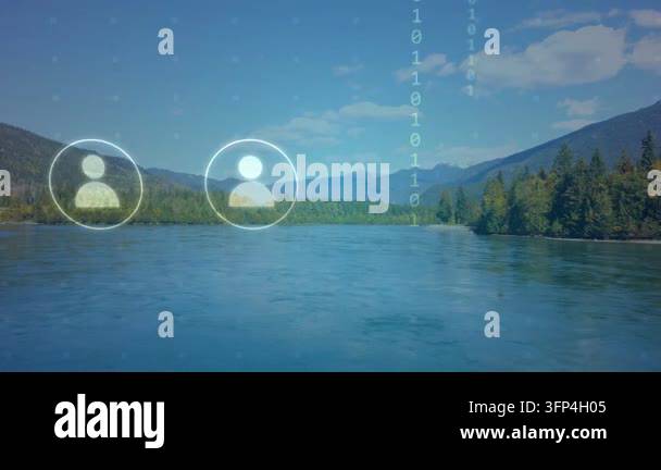 Overlay Html Over Video Glowing circle appearing over river duplicating nodes drifting linking ...