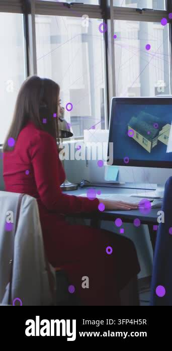 Vertical video: Woman reaching mouse and editing 3D model in team ...