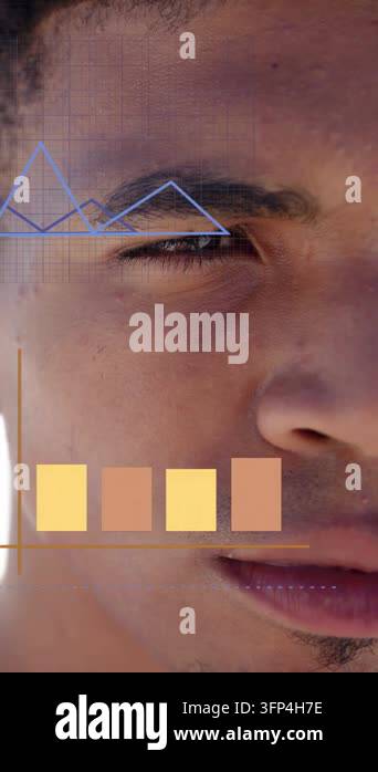 Vertical video: Sunlight causing man blinking and squinting while data ...