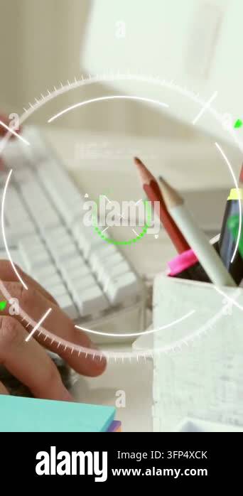 Vertical video: Left hand entering, hovering, placing on keyboard ...