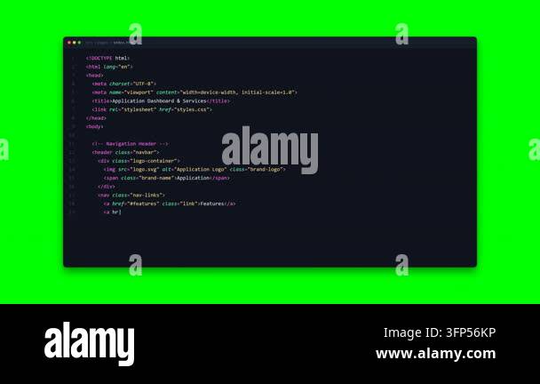 Programming source code syntax lines on computer monitor display screen ...