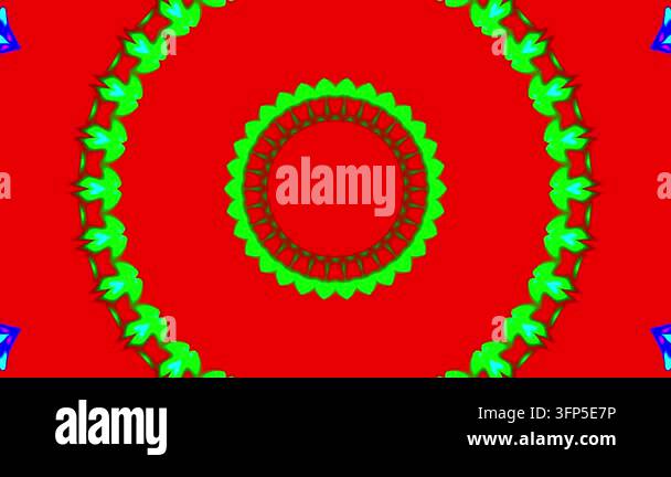 Cyan Pattern Geometry Vibrant red background pulses with green and cyan geometric patterns ...
