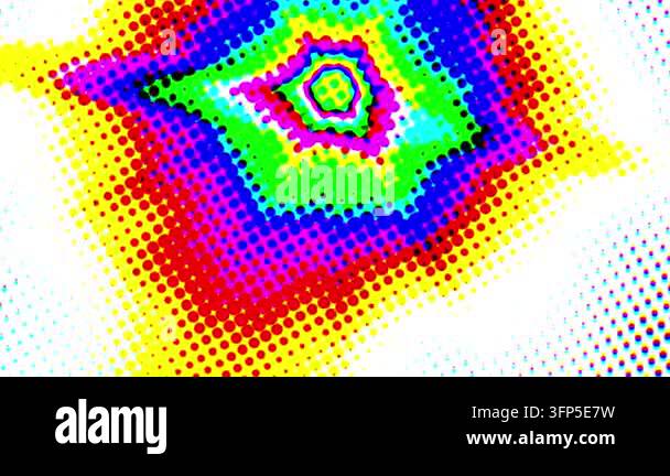 Layout Shifter Pattern Colorful starburst pattern emerges from halftone dots. Vibrant hues ...