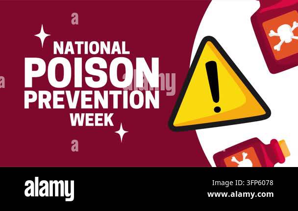 Poson Control Sign National Poison Prevention Week for better poison prevention Stock ...