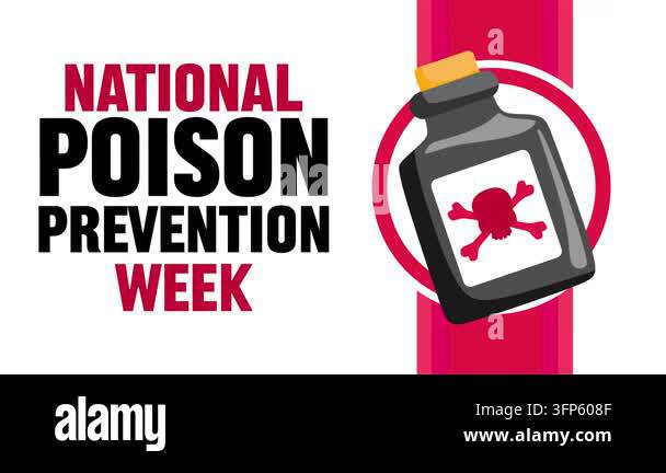 Poson Control Sign National Poison Prevention Week for better poison prevention Stock ...