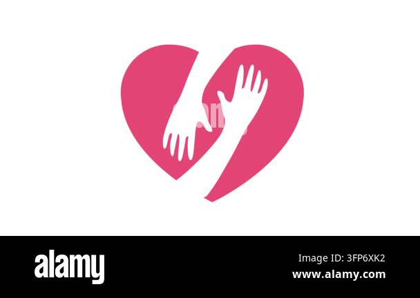 Red, hugging heart, vector, icon Stock Video Footage - Alamy