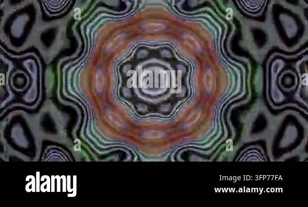 Distorted Digital Abstract Mandala Pattern with Wavy Lines Stock Video ...