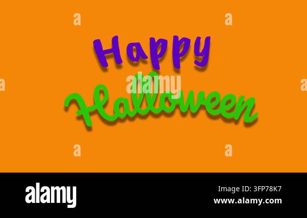 Comp Animated Background happy halloween Text animated halloween typography popping up 4k orange ...
