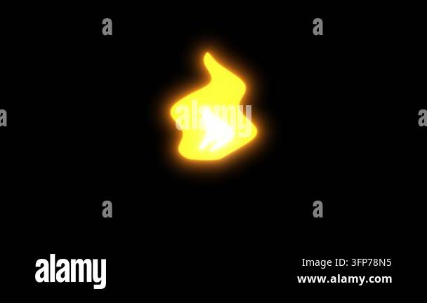 fire Animated looping yellow and orange fire flame blazing on 4k black ...