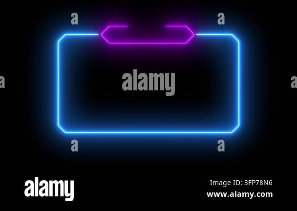 Comp Animated Background Frame animated appearing dual color neon glowing 4k black background ...