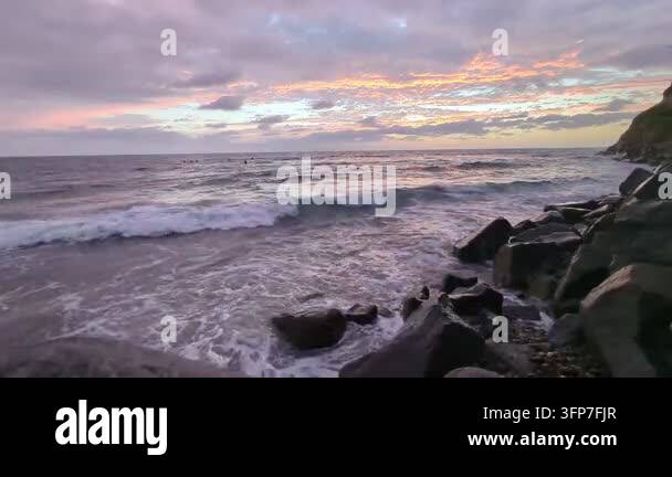 Pac Vector Southern California Pacific coast scenery with ancient reefs, low tide ...