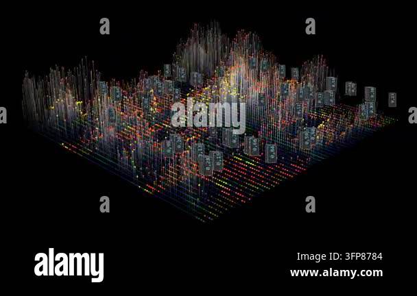 Graph Photo Network Visualization Abstract futuristic color infographics 3D with big data visualization ...