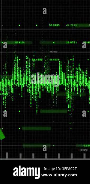 Animation of financial data processing, statistics recording, graphs ...