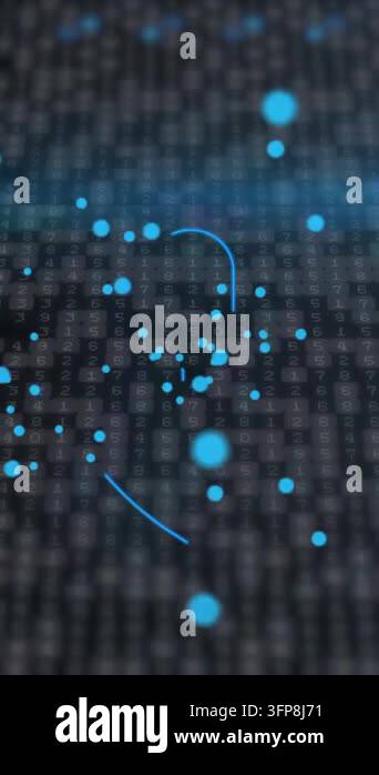 Animation of network of connections and security padlock icon with ...