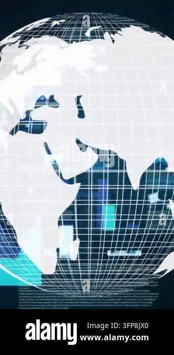 Digital animation of globe turning with binary codes and statistical ...