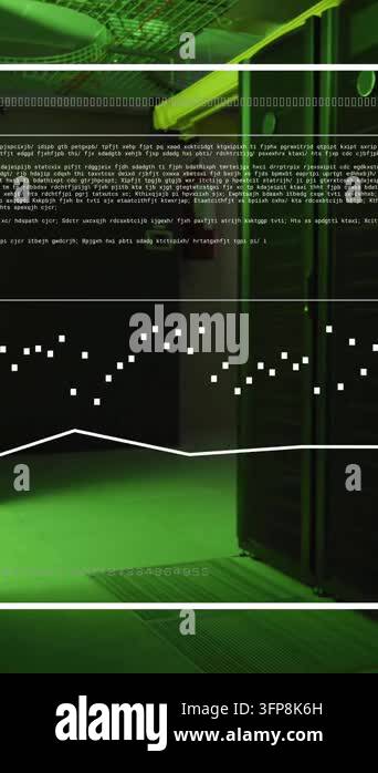 Animation of digital data processing over computer servers. Global ...