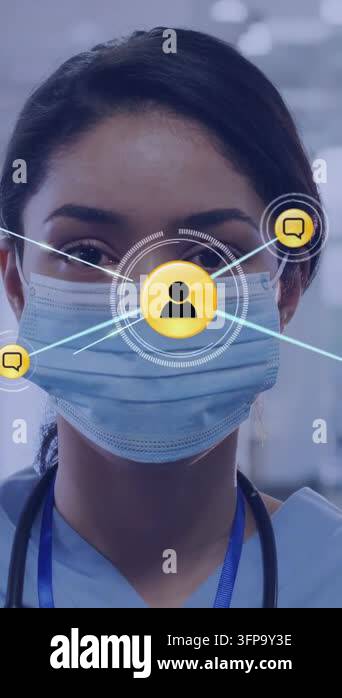 Network Mapping Visualization Vertical video: Female RN masked HUD activating spawning yellow chat ...
