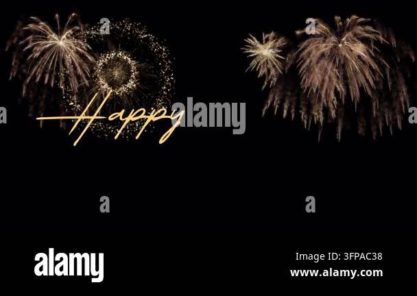 Happy Dussehra handwritten text animation with fireworks in the ...