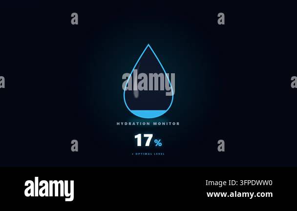 Draw Program Monitor Hydration monitor water drop HUD interface with percentage progress ...