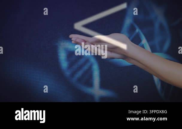 Animation of rotating brain and math formulas on navy background with ...