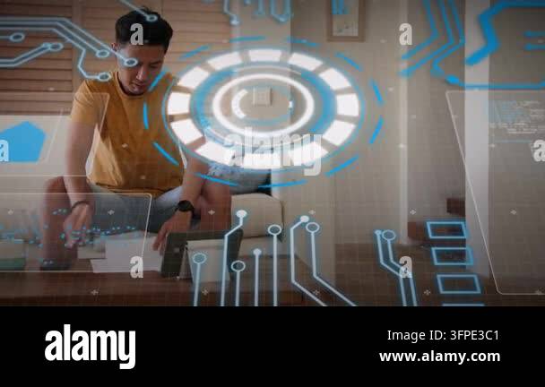 File Sorting Hud Man placing smartphone on table and sorting documents for business ...