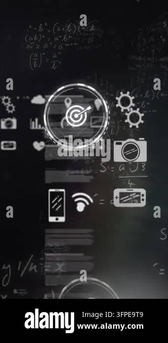 Vertical video: Vertical data icons moving after reticle popping ...