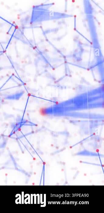 Animation of network of connections on white background. communication ...