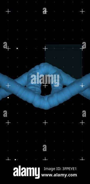 Creative Strands Animation of shapes over dna strand. Global science and digital ...