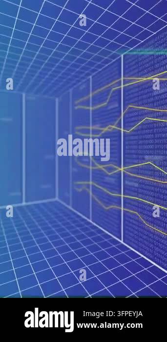 Animation of clouds, data processing and connections over computer ...