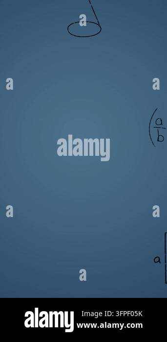 Animation of mathematical equations on white background. Global science ...