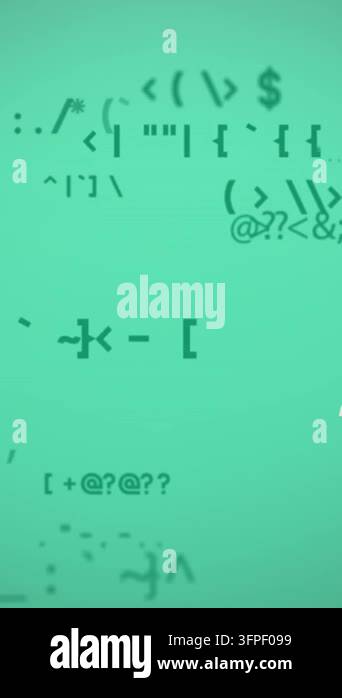 Animation of digital interface with icons and data processing. Global ...