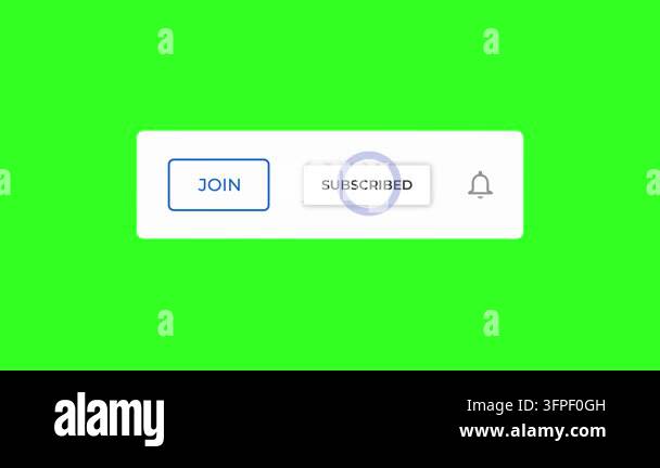 YouTube Subscribe Button with Join and Notification Bell on Green ...