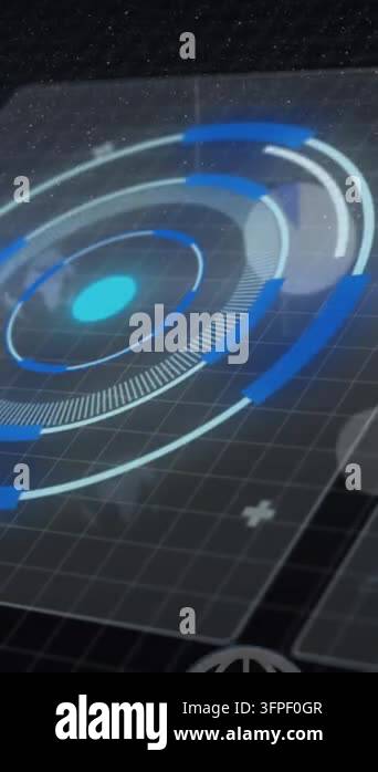 Animation of web globe icons floating against interface with round ...