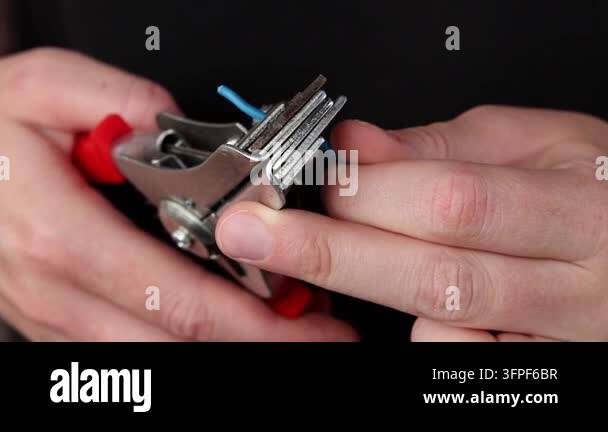 Process of stripping insulation from electrical wire using special ...