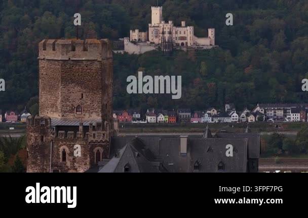 Lahneck castles medieval tower stands prominent with the colorful ...
