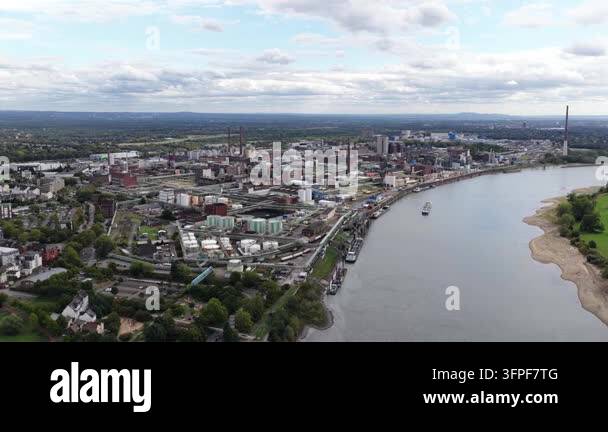 Leverkusen chempark chemical industry facilities with storage tanks ...