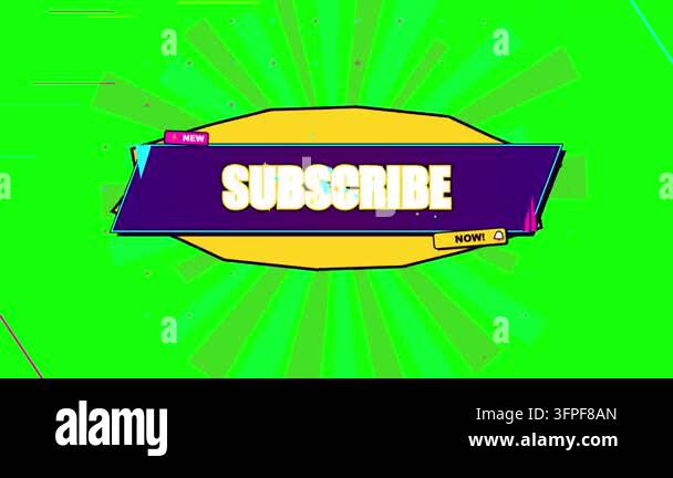 Animated Subscribe Button Overlay with Vibrant Geometric Motion ...