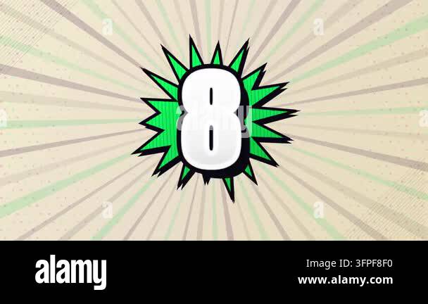 Explode Effect Stylized Countdown Timer With Retro Comic Book Explosion Style Graphics Stock ...
