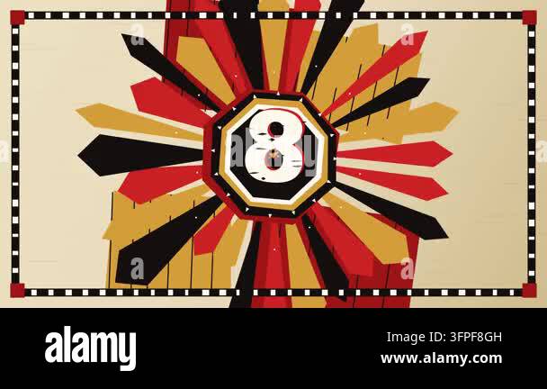 Countdown Timer Animation with Retro Geometric Motion Graphics Stock ...