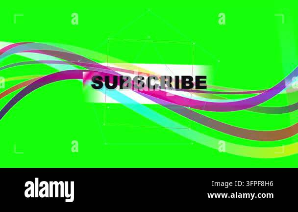 Animated Subscribe Button Overlay with Colorful Abstract Wave Graphics ...