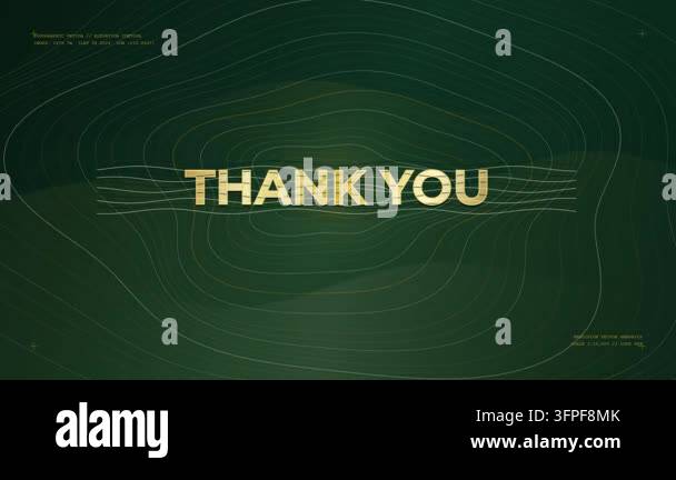 Thank You Text Animated on Green Topographic Map Background Stock Video ...