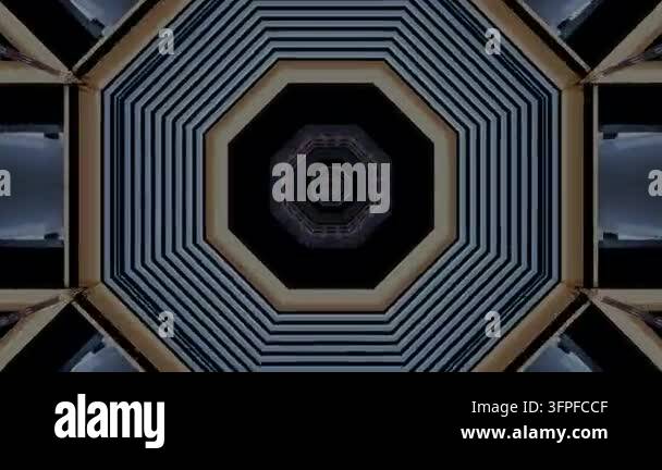 Geometric pattern forming octagonal shape with lines Stock Video ...