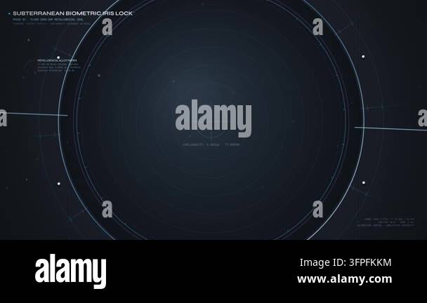 Futuristic user interface of a subterranean biometric iris lock opening ...