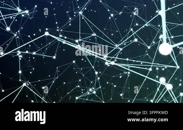 Abstract plexus network animation with glowing connected lines and ...