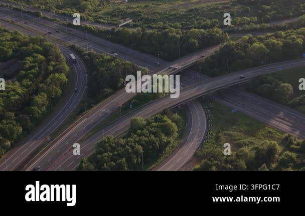 Extensive Ramp An overhead perspective reveals an extensive highway interchange system ...