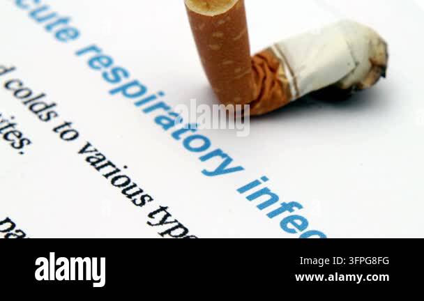 Cigarette On Medical Document Highlighting Respiratory Infection And ...