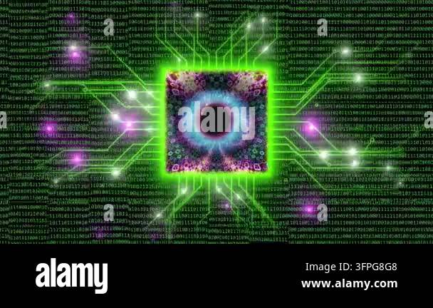 Binar Search Example Futuristic Digital Eye with Binary Code and Circuitry Stock Video ...